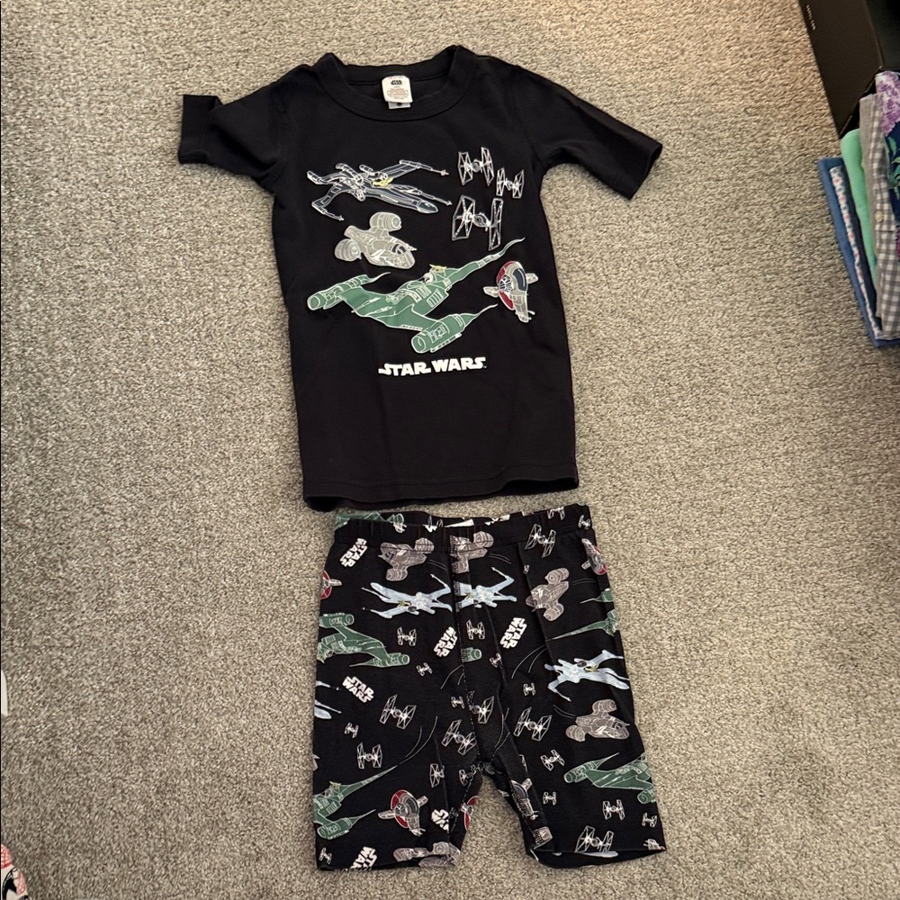 Hanna Andersson Black and Green Star Wars Kids Pajama Set